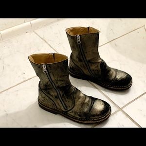 Girls PEPE flat boots with double zipper